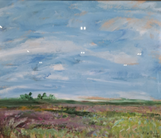 Acryl schilderij, Maya Wildevuur, Landschap, 1996